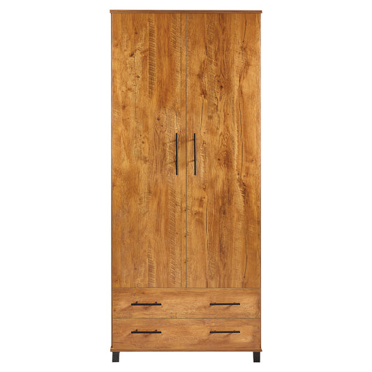 ארון שתי דלתות עם שתי מגירות דגם ולנסיה צבע עץ