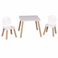 סט שולחן + 2 כסאות לילדים לבן בשילוב עץ