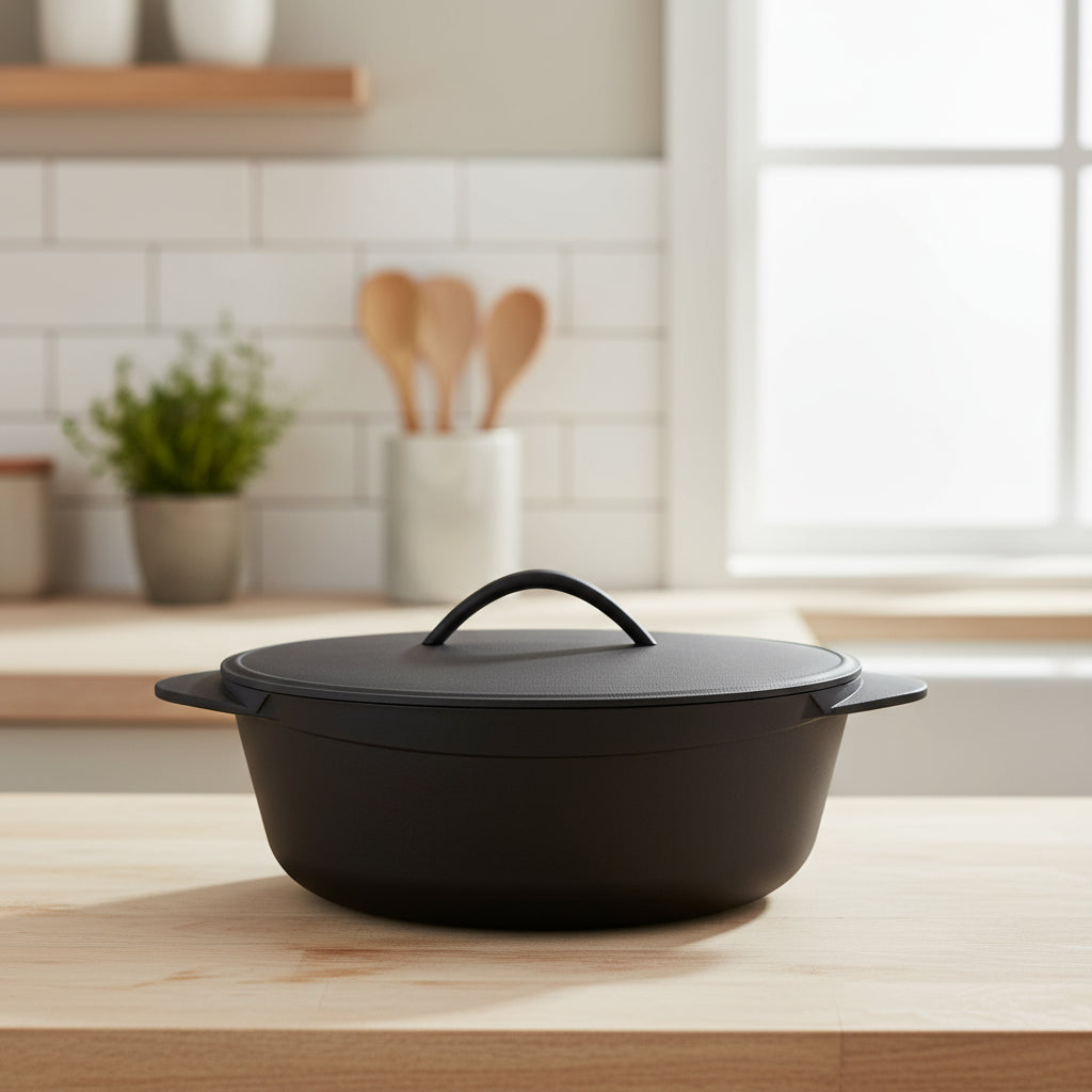 סיר קדרה אותנטי יציקה 30 סמ עם מכסה אלומיניום