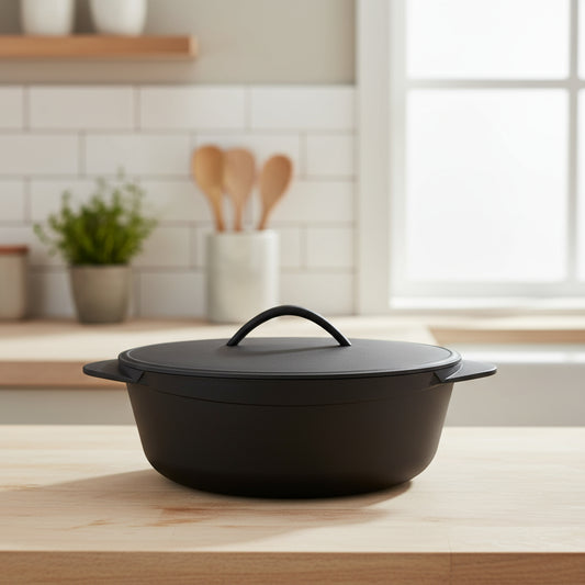 סיר קדרה אותנטי יציקה 30 סמ עם מכסה אלומיניום