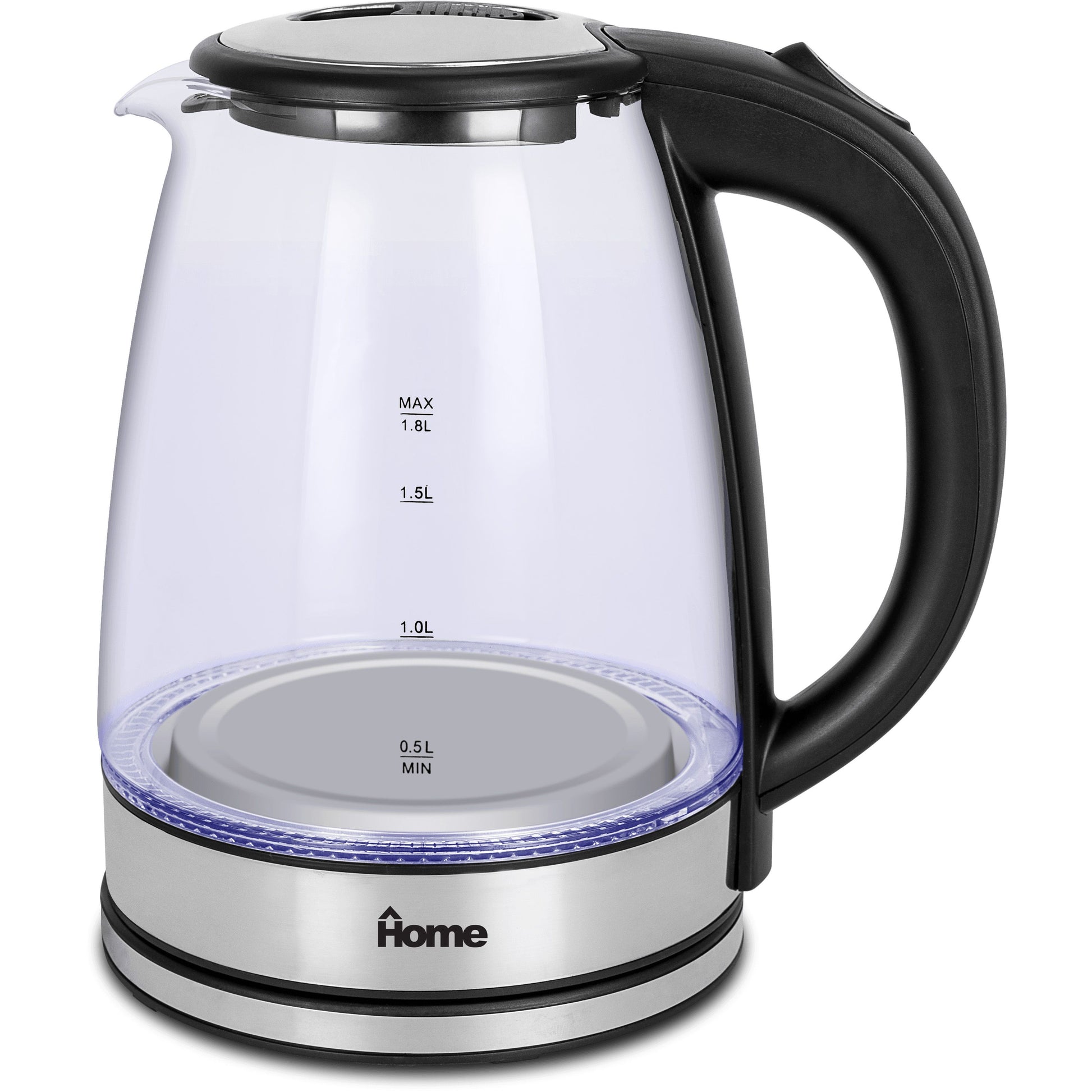 קומקום חשמלי 1.8 ליטר זכוכית כ-1600W דגם 1813 של HOME