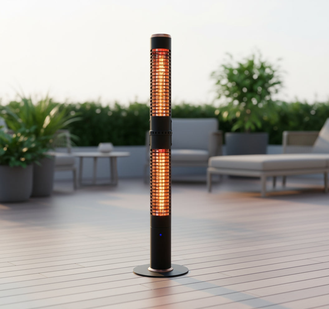 תנור חימום עומד אינפרה כפול רוזגולד + שלט 2000W  דגם 2566-RM-S של WESTIN