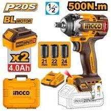 גוף מברגת אימפקט 20V+ שתי סוללות 4AH +מטען