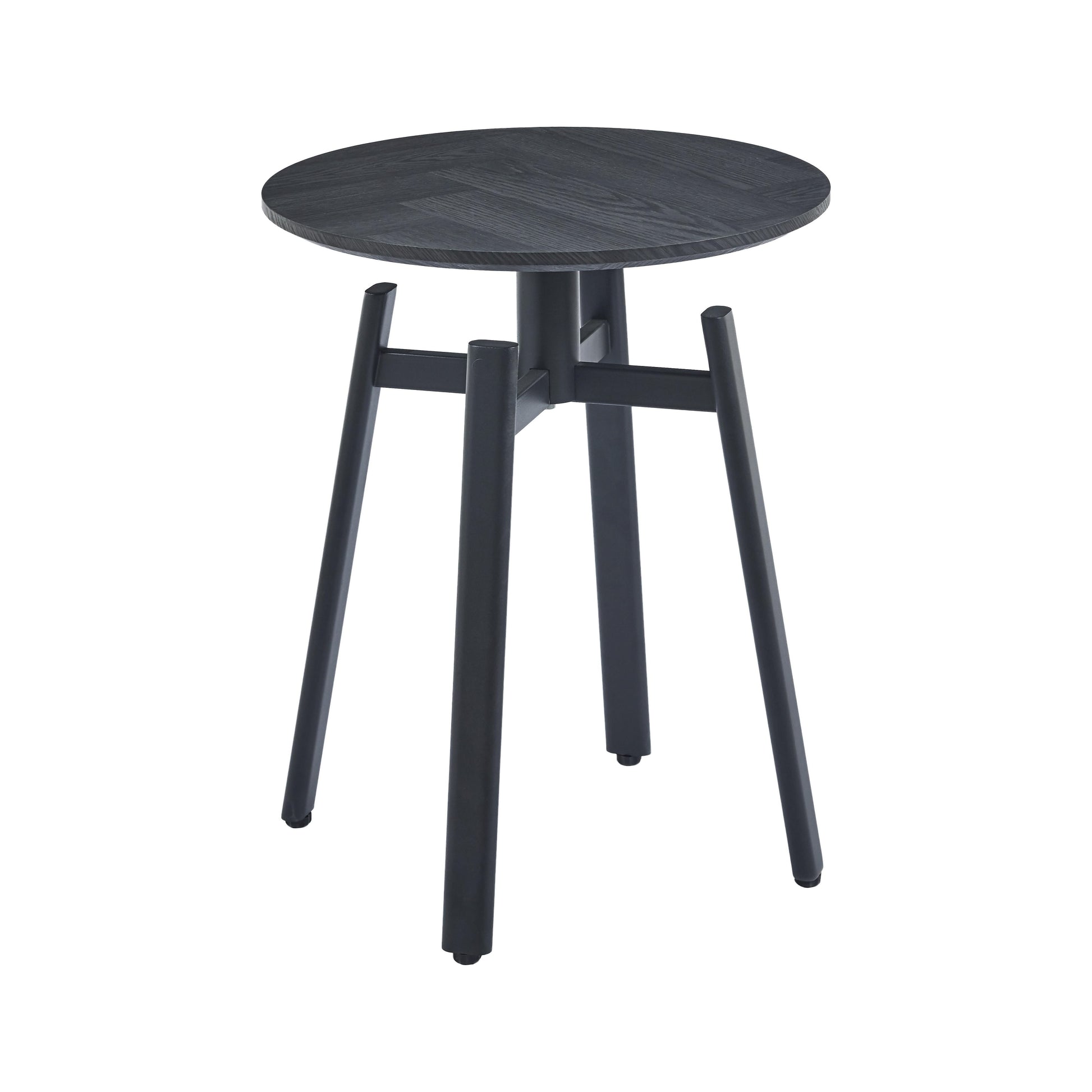 שולחן סלון עגול מיגו שחור קוטר 45