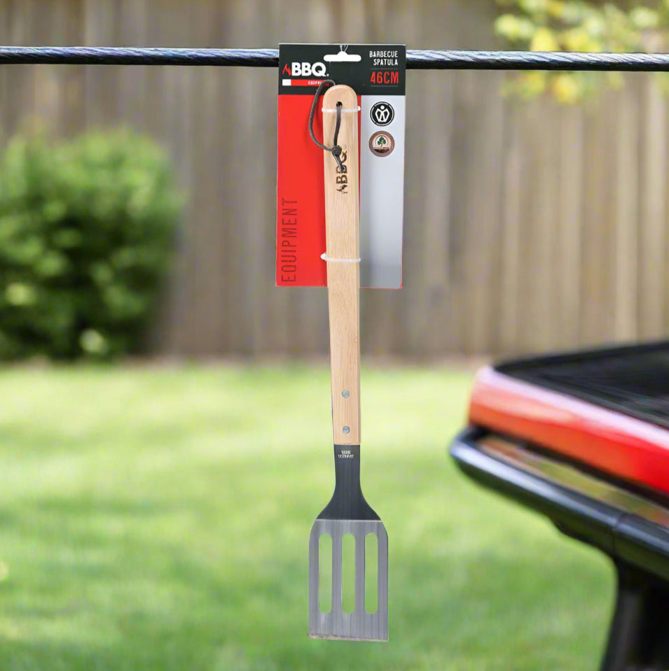 מרית למנגל נירוסטה ידית עץ