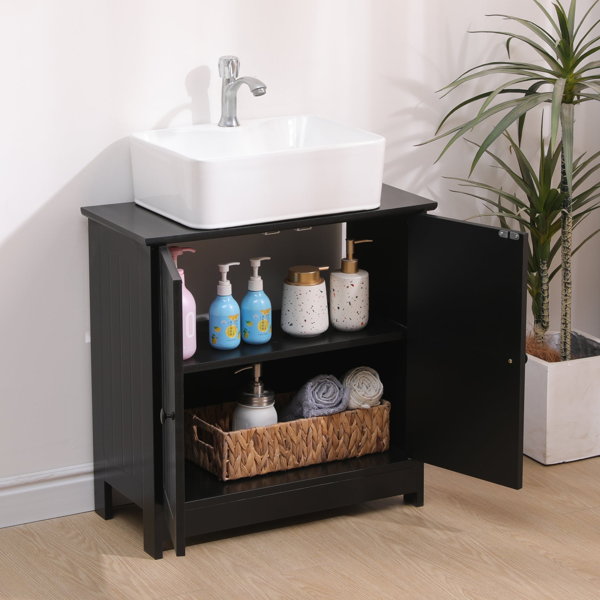 ארון מתחת לכיור אלסקה 60*29*60  שחור