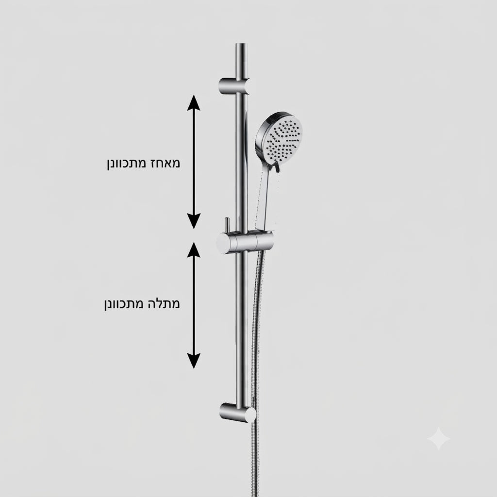 מוט פינוק גליל מתכוונן + מזלף + צינור כרום