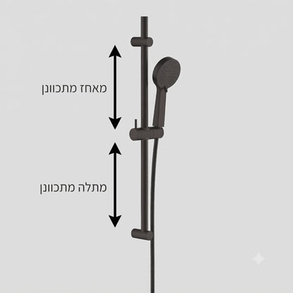 מוט פינוק גליל מתכוונן + מזלף + צינור שחור מט