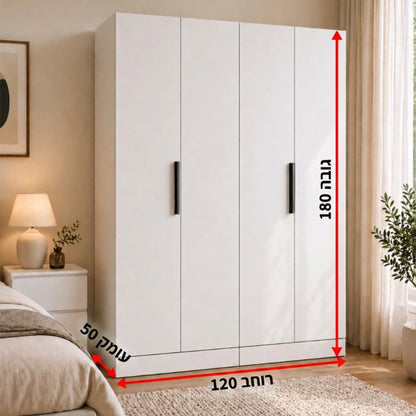 ארון תליה משולב מדפים – טריקה שקטה – דגם "ימית"