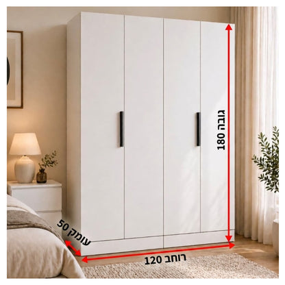 ארון תליה משולב מדפים – טריקה שקטה – דגם "ציפורה"