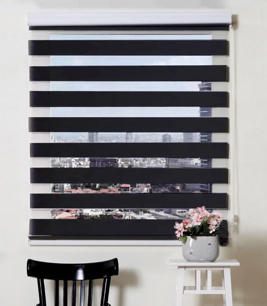 וילון גלילה בד זברה 120/160 שחור
