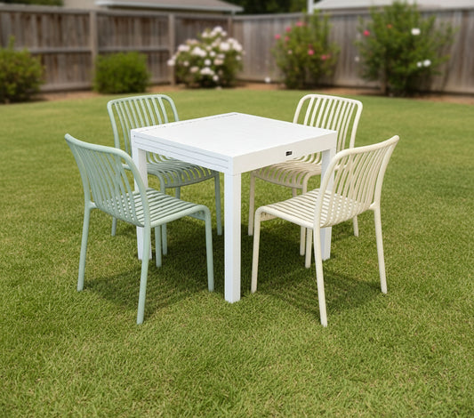 פינת אוכל לגינה "אולימפוס" + 4 כסאות "ELLA"