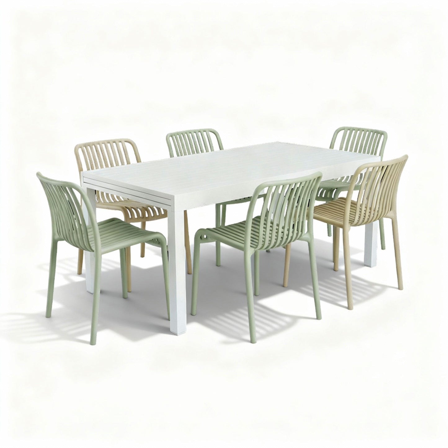 פינת אוכל לגינה "אולימפוס" + 6 כסאות "ELLA"