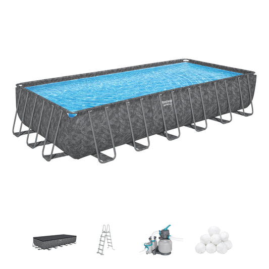 בריכה ביתית APX 365 7.32X3.66X1.32 מטר משאבה/כיסוי/סולם/צמר גפן, יבואן רשמי BESTWAY, דגם 561KG