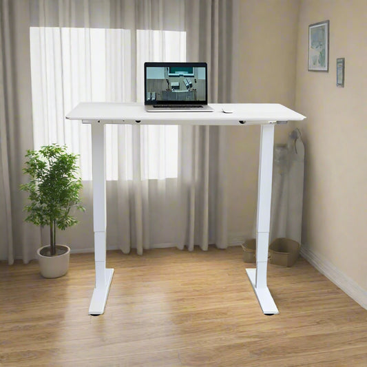 שולחן עבודה פנאומטי רוחב 120 ס"מ דגם Sit Stand Table מבית Keisar לבן