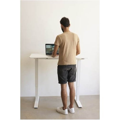 שולחן עבודה פנאומטי רוחב 120 ס"מ דגם Sit Stand Table מבית Keisar לבן