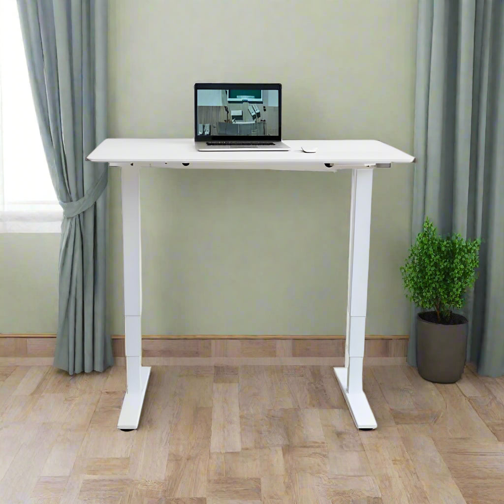 שולחן עבודה פנאומטי רוחב 160 ס"מ דגם Sit Stand Table מבית Keisar לבן