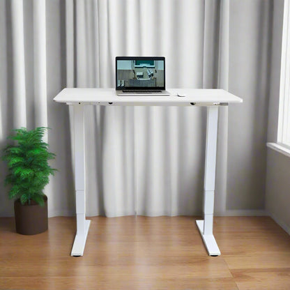 שולחן עבודה פנאומטי רוחב 140 ס"מ דגם Sit Stand Table מבית Keisar לבן