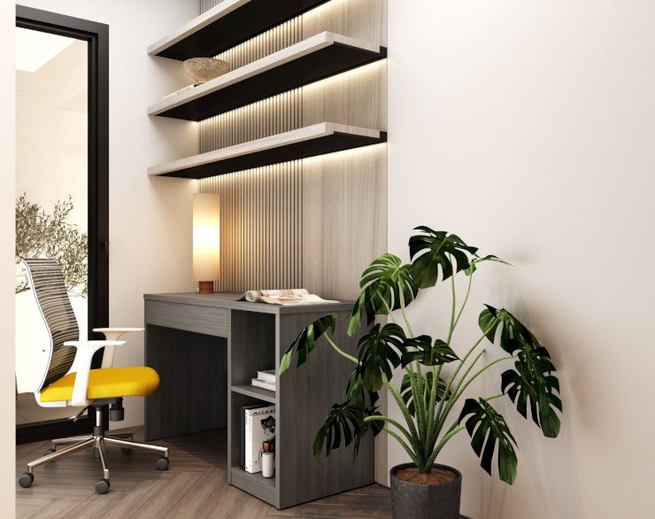 שולחן עבודה עם אחסון פתוח דגם ווד מבית Keisar