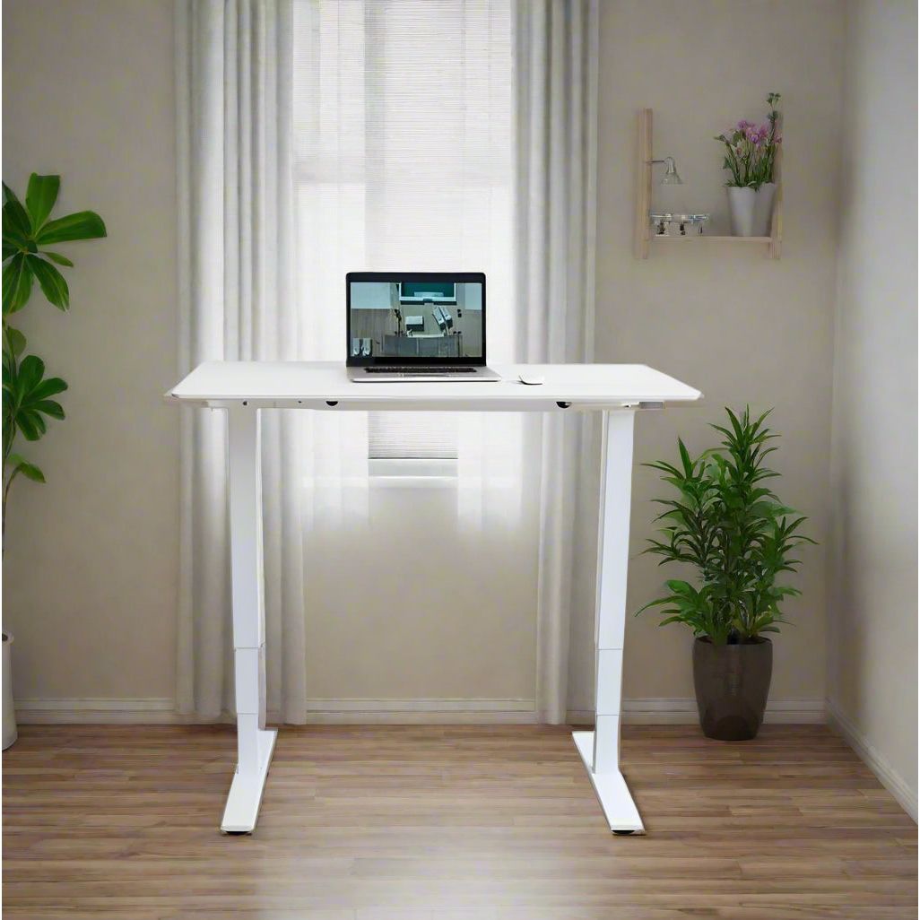 שולחן עבודה פנאומטי רוחב 180 ס"מ דגם Sit Stand Table מבית Keisar לבן