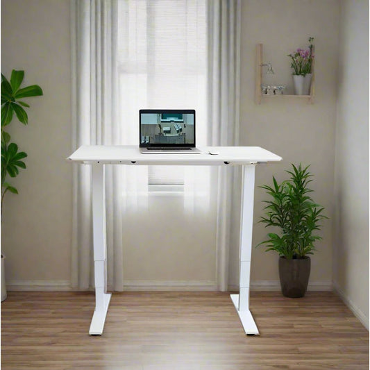 שולחן עבודה פנאומטי רוחב 180 ס"מ דגם Sit Stand Table מבית Keisar לבן