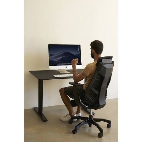 שולחן עבודה פנאומטי רוחב 180 ס"מ דגם Sit Stand Table מבית Keisar שחור