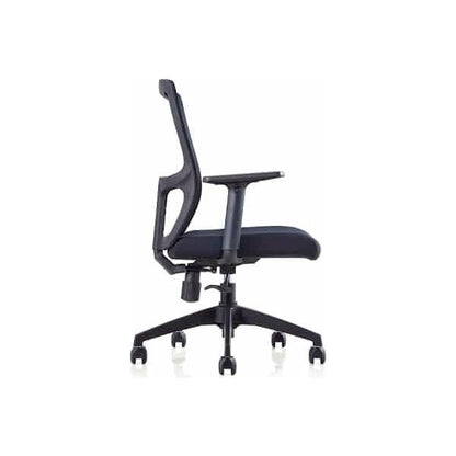סט שולחן קבוע עם ספריה + כסא משרד שחור דגם 183