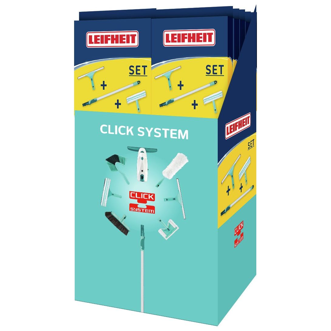 ערכת ניקוי חלונות מסדרת Click System מבית LEIFHEIT גרמניה