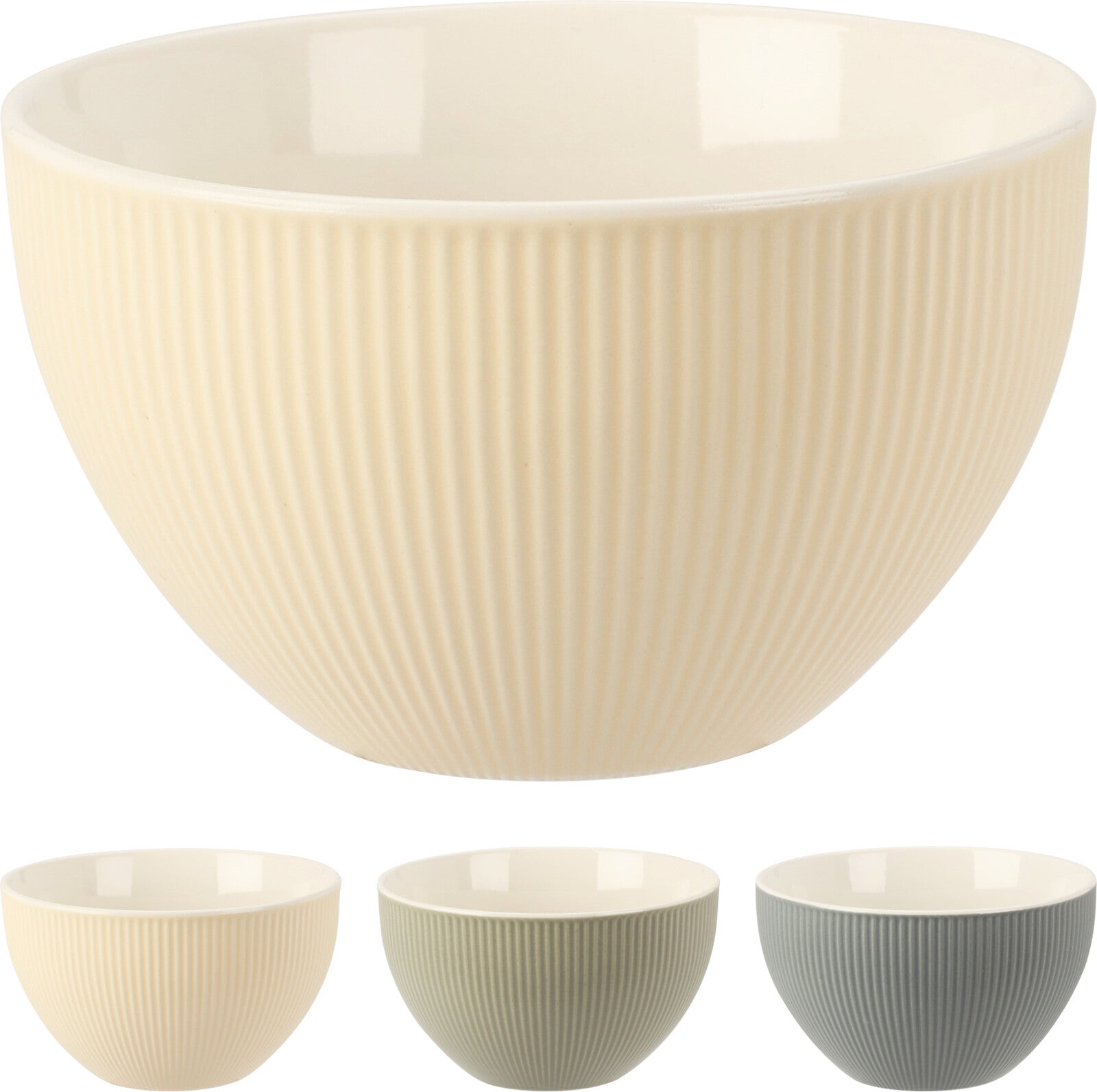 קערית מרק פורצלן 12.5 סמ פסים Beige