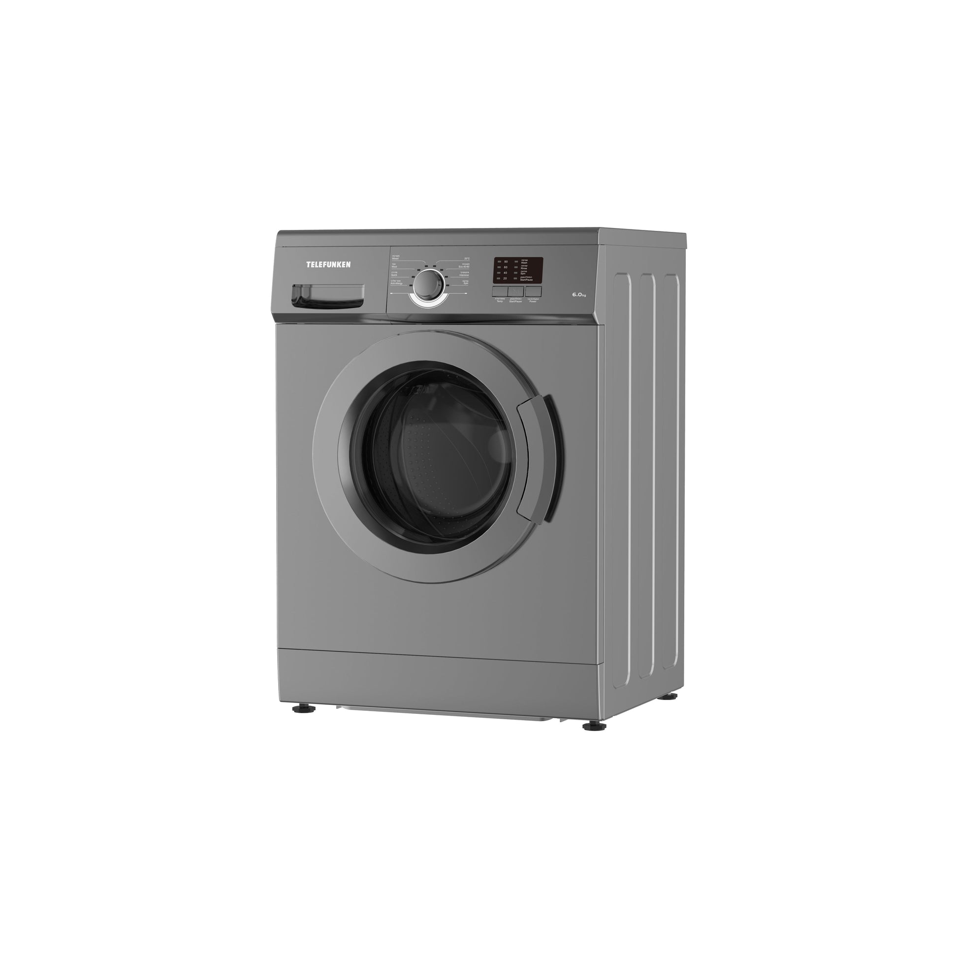 מכונת כביסה 6 ק"ג אפור דגם TWM600A7-DS של TELEFUNKEN
