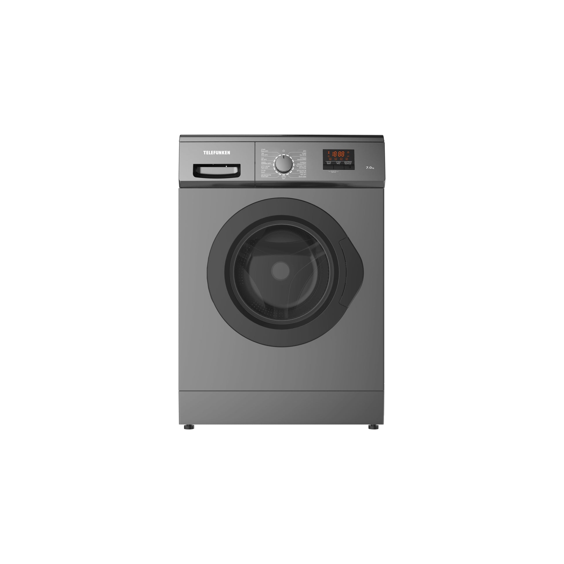 מכונת כביסה 7 ק"ג אפור דגם TWM700Q7 של TELEFUNKEN