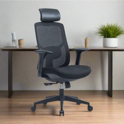 כיסא משרדי אורטופדי Black Bold כולל משענת ראש