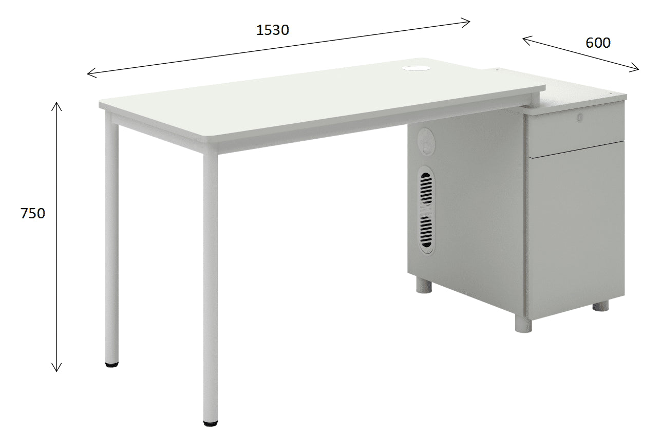 שולחן כתיבה עם ארונית תומכת מבית Keisar