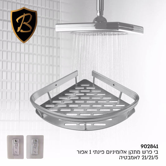 מדף רשת אלומיניום פינתי אפור בהדבקה