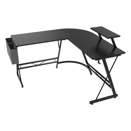 פינת גיימרים שולחן מחשב כתיבה ענק דגם RSM-2163-black רוחב 1.3 מטר מבית ROSSO ITALY שחור