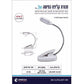 מנורת קליפס גמישה 3W לבן 3xAAA דגם OM-CLIPSLIGHT-WH