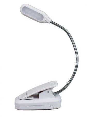מנורת קליפס גמישה 3W לבן 3xAAA דגם OM-CLIPSLIGHT-WH