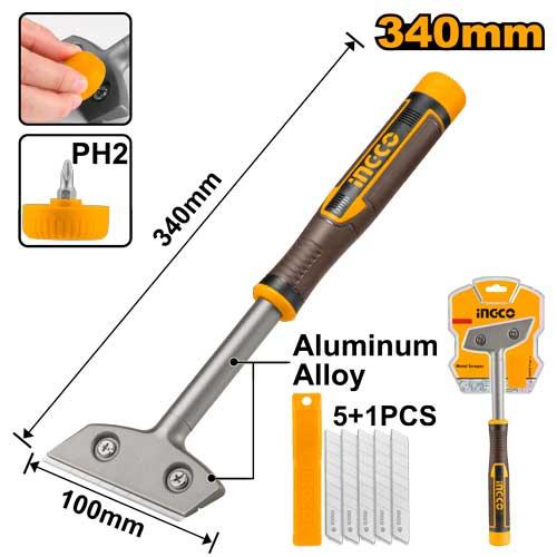 סכין גירוד עם ידית 34 ס"מ, כולל 5 להבים להחלפה