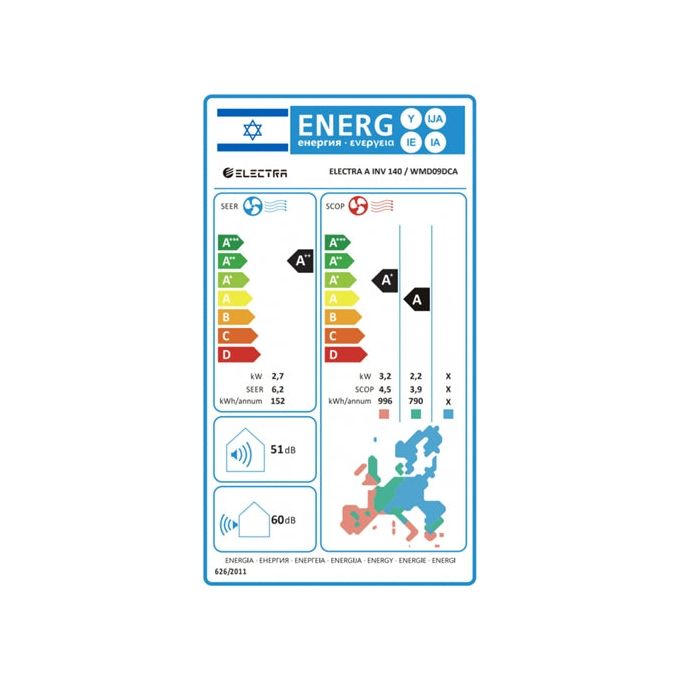 ‏מזגן עילי ELECTRA A INVERTER 140 אלקטרה איי אינוורטר