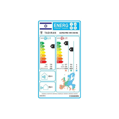 מזגן עילי תדיראן Tadiran Alpha Pro Inverter 340NG