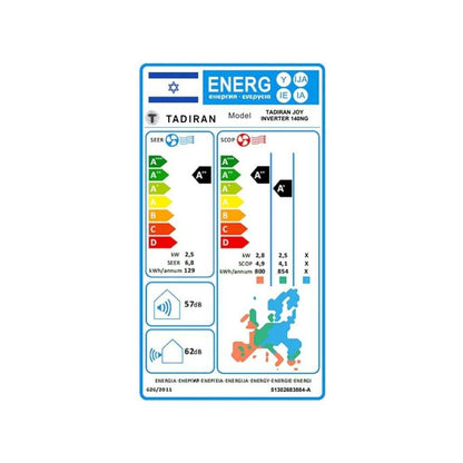 מזגן עילי תדיראן TADIRAN JOY Inv 140 NG ג'וי אינוורטר