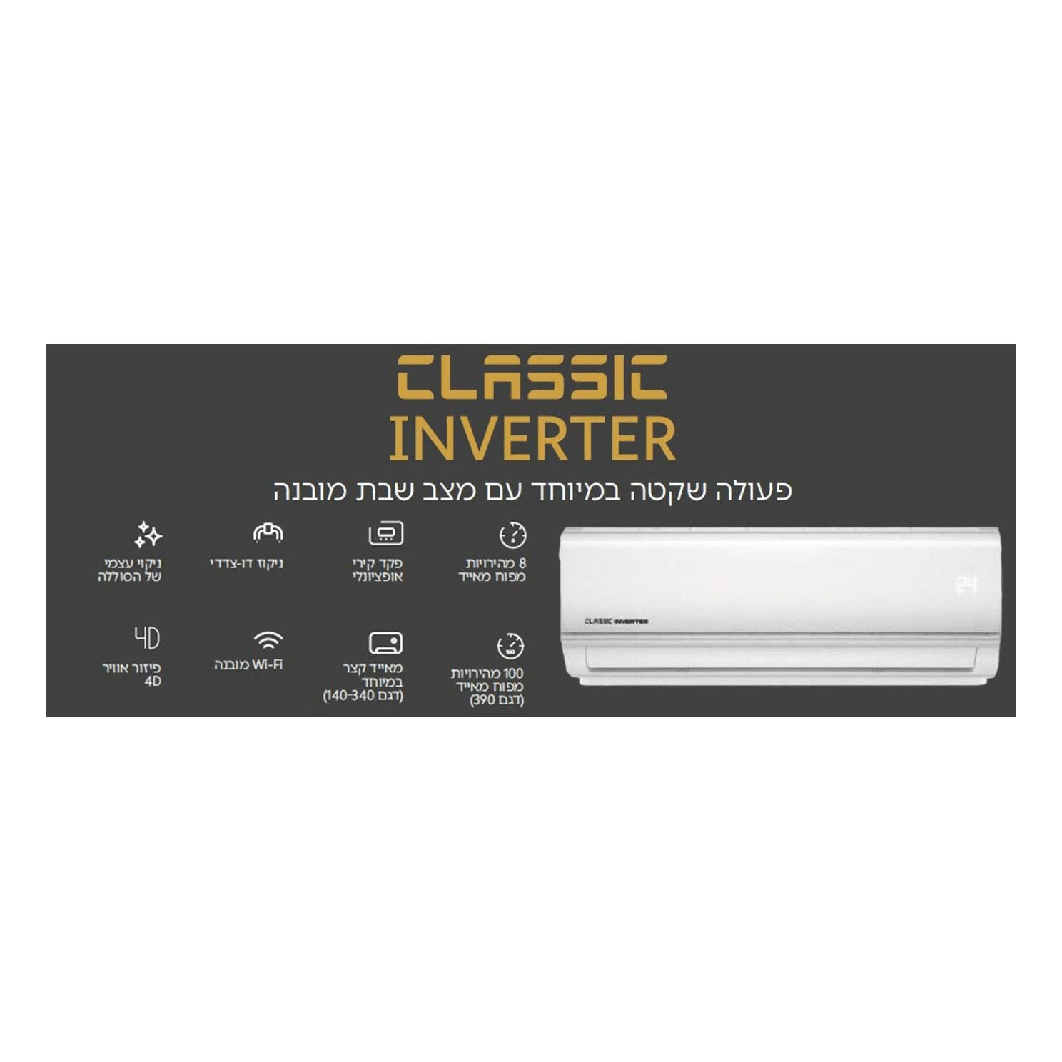 מזגן עילי אלקטרה דגם ELECTRA CLASSIC INVERTER 140