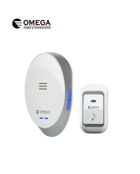 פעמון דלת אלחוטי 32 מנגינות לבן-כסף OMEGA IP44