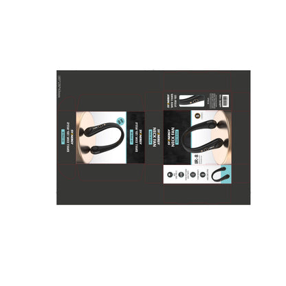 מאוורר צוואר דמוי אוזניה שחור נטען USB דגם K8 של SYENERGY