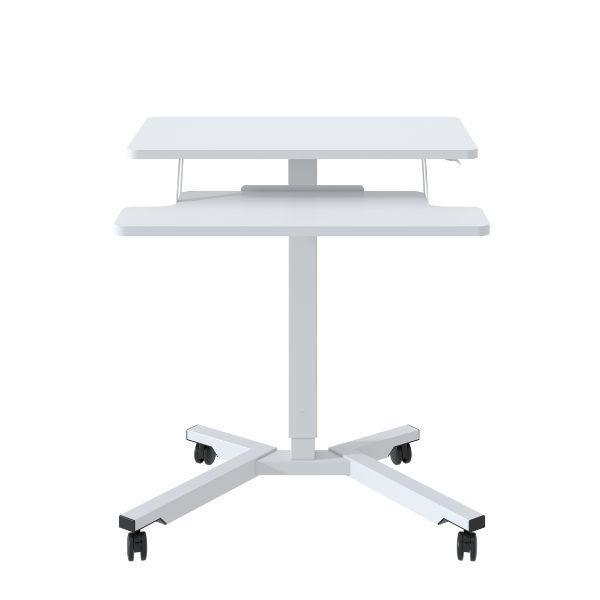 דו שולחן מתכוונן מיני פנאומטי לבן