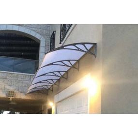 גגון כניסה לגשם/שמש פלסטיק מחוזק עומק 100 ס"מ מידה 200 ס"מ