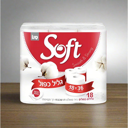 סנו סופט נייר טואלט גלילים כפולים 36=18