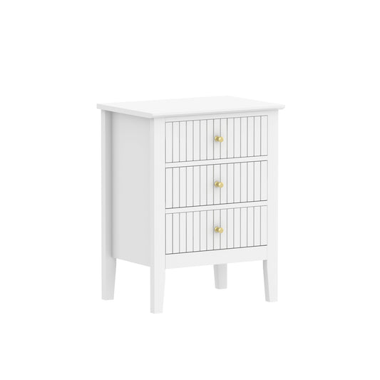 שידת לילה פרינס 3 מגירות צבע לבן