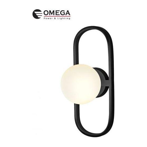 גוף תאורה צמוד קיר VIDA,  אור חם,10W, שחור OMEGA IP20