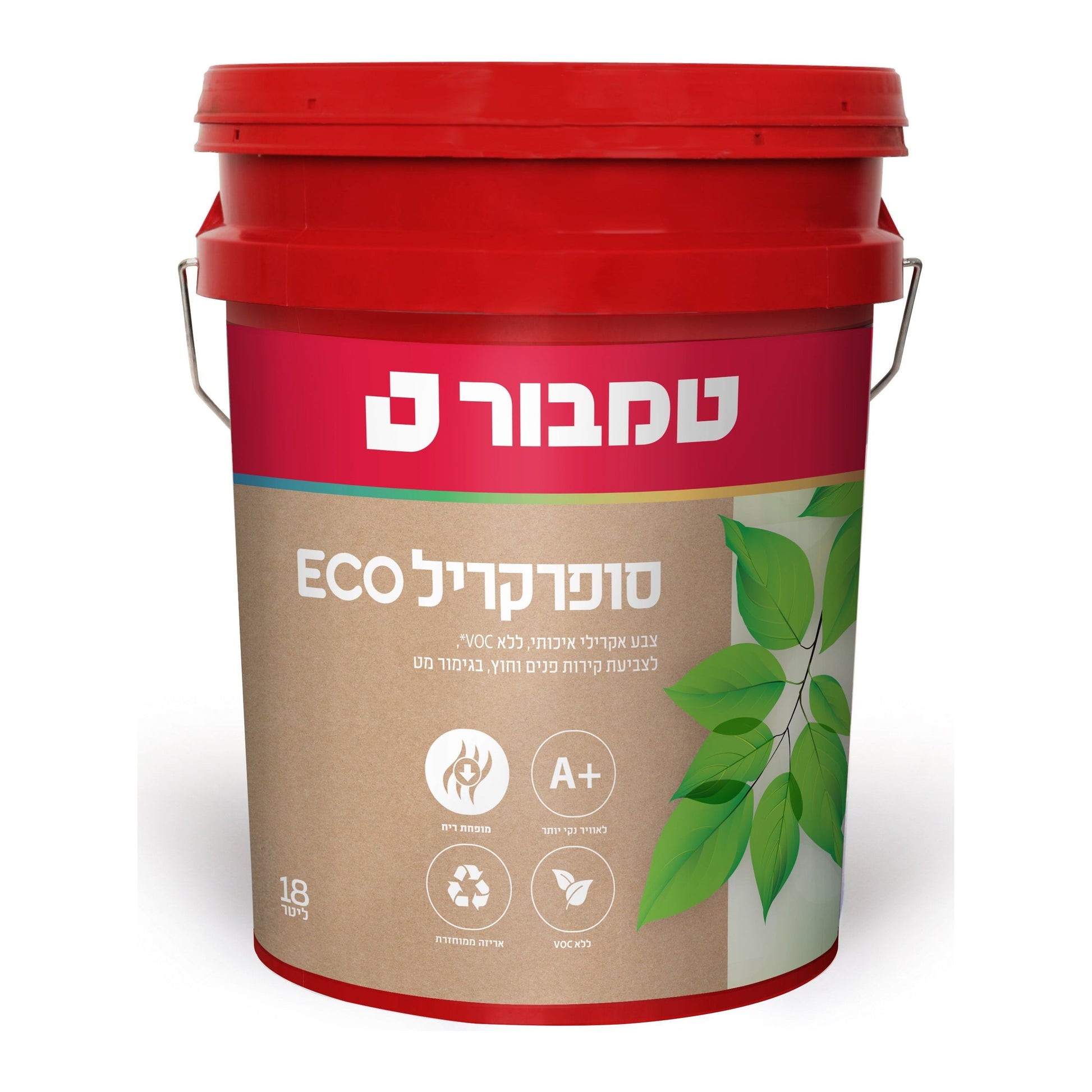 סופרקריל אקו מט לבן / פסטל 18 ליטר